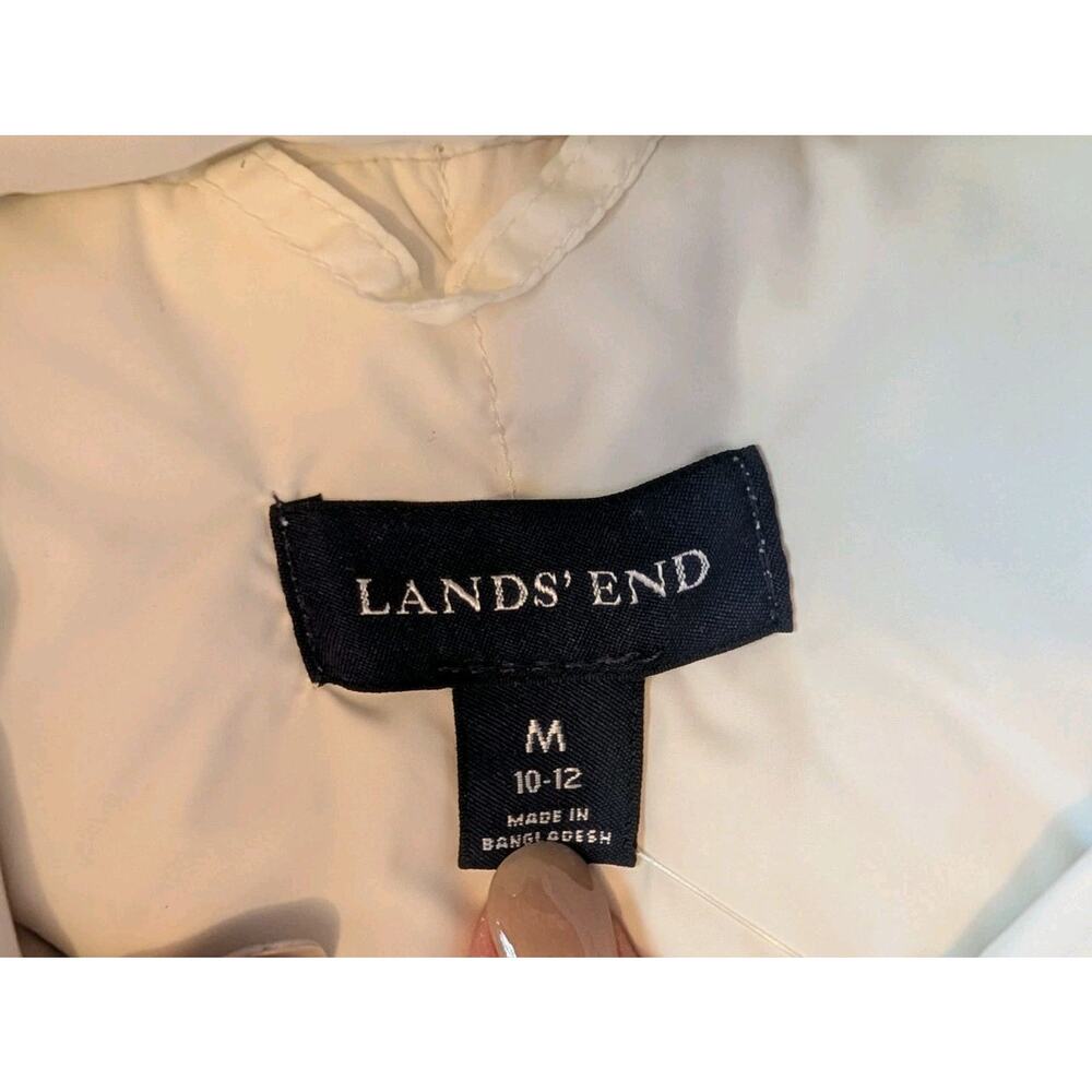 Lands End Down Vest Women's Medium Ivory Jacket - Picture 2 of 6